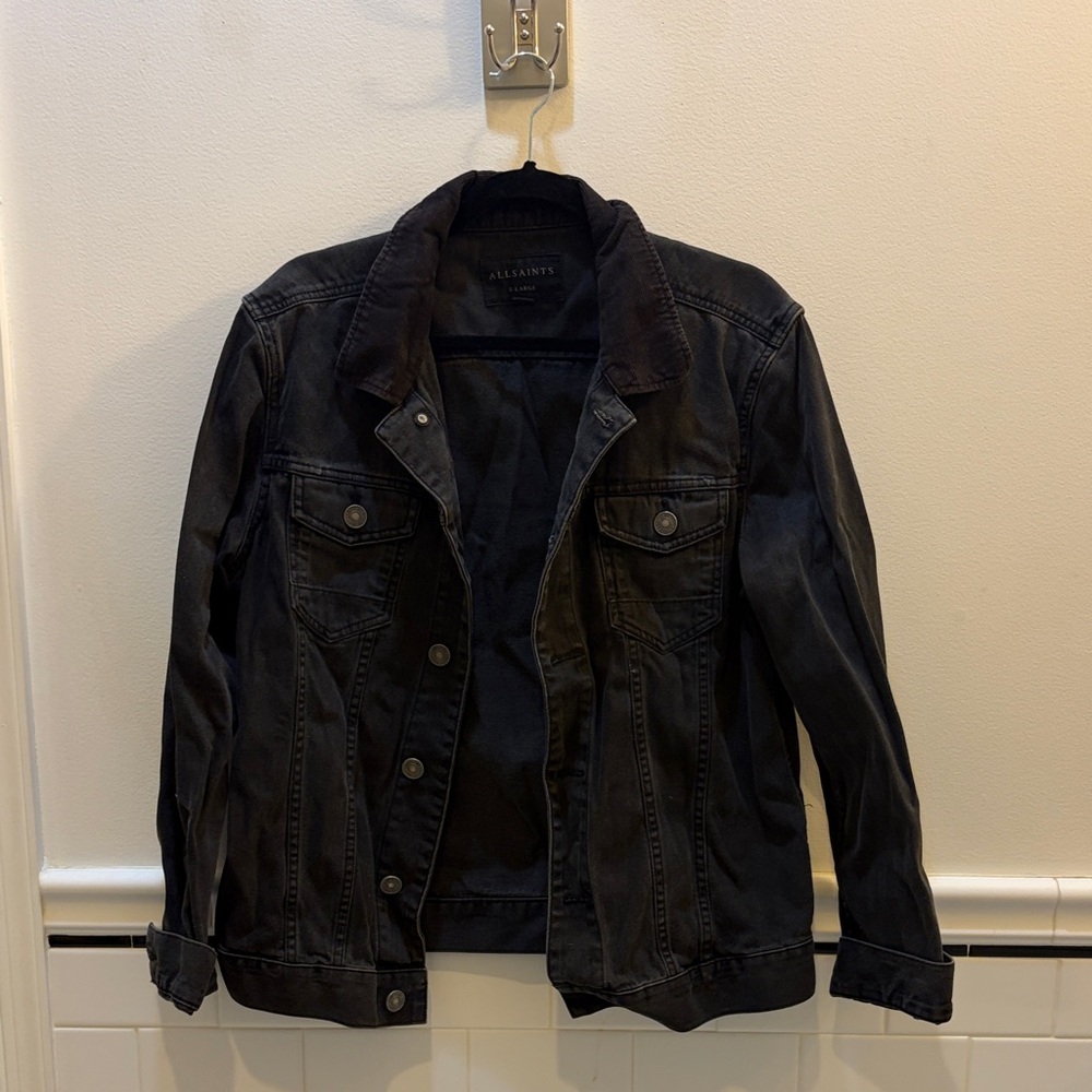 All Saints Charcoal Denim Jacket